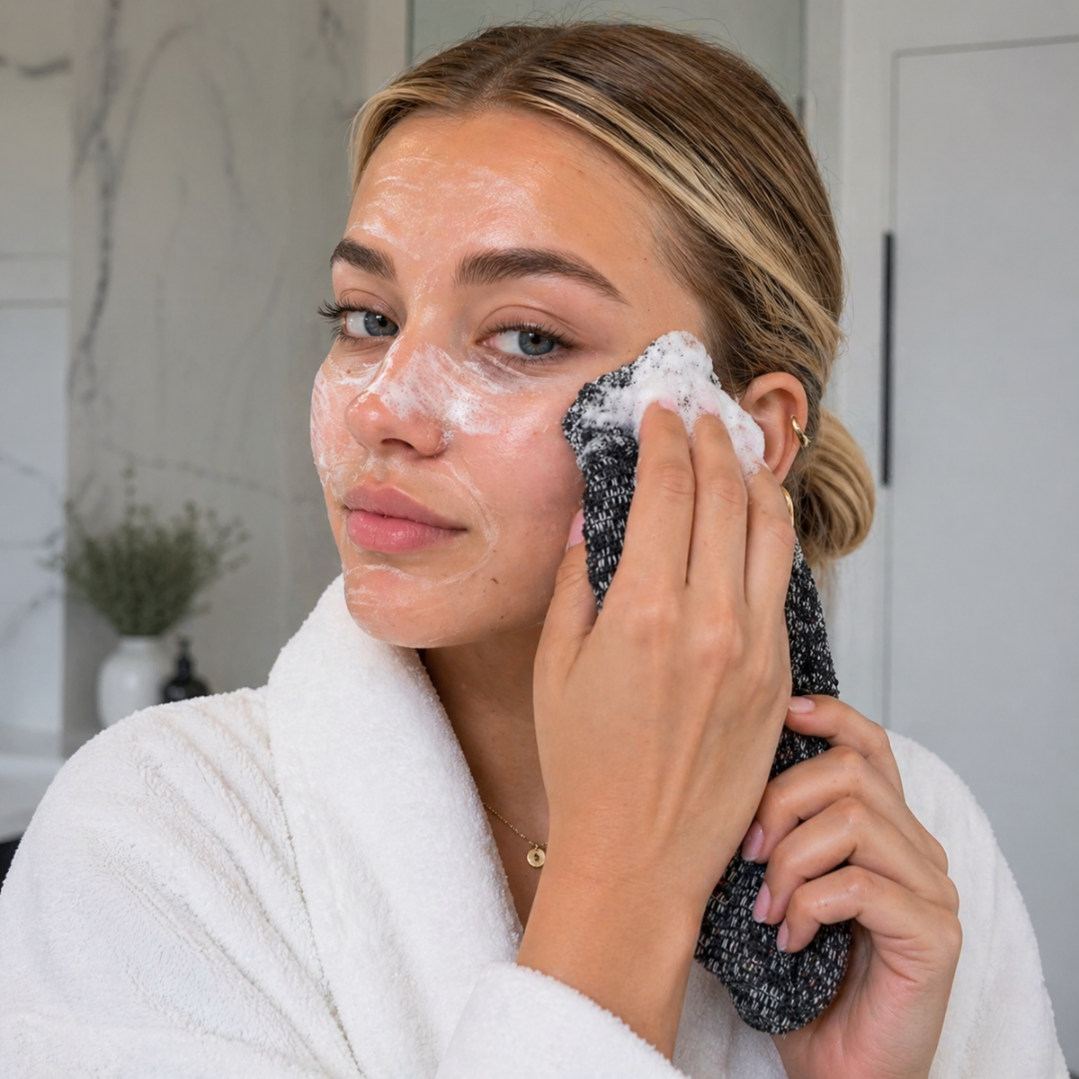 SkinPure™ exfoliating shower cloth