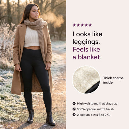 Looks like leggings, feels like a blanket: thick sherpa inside