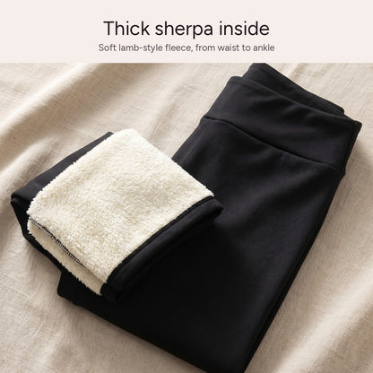 Thick sherpa inside, soft from waist to ankle