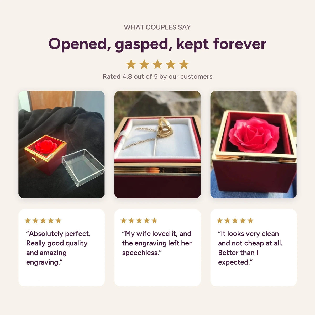 What couples say about the Forever Rose Necklace Box